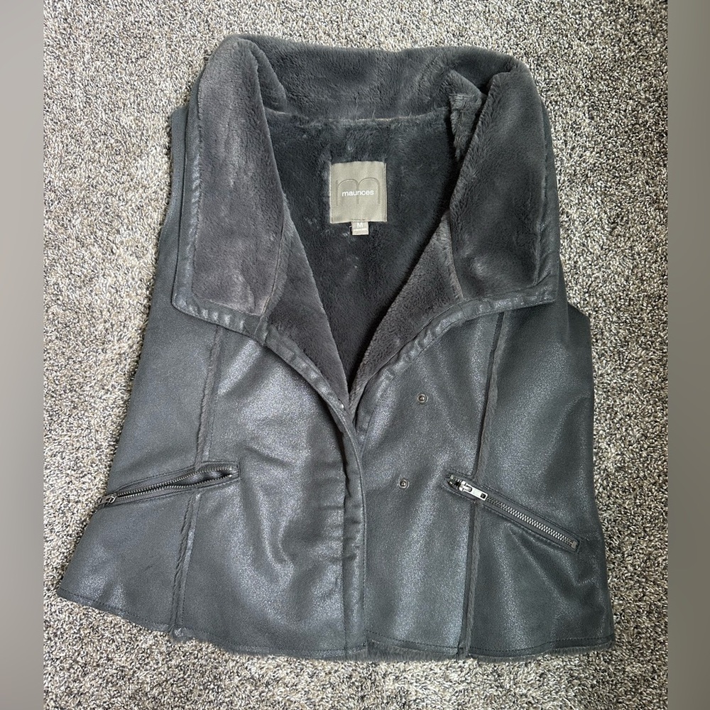 Faux suede vest
